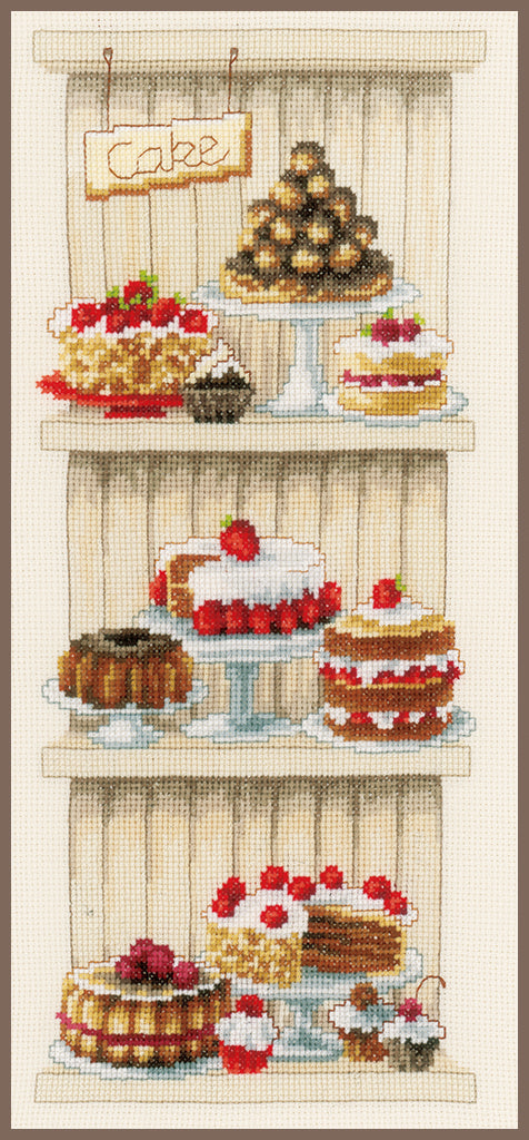 DIY Counted cross stitch kit Delicious cakes 17 x 37 cm / 6.8