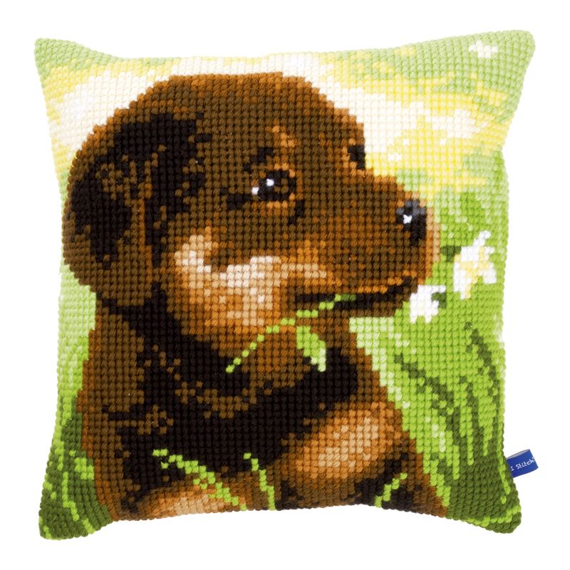 DIY Cross stitch cushion kit Rottweiler puppy