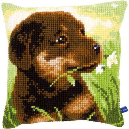 DIY Cross stitch cushion kit Rottweiler puppy