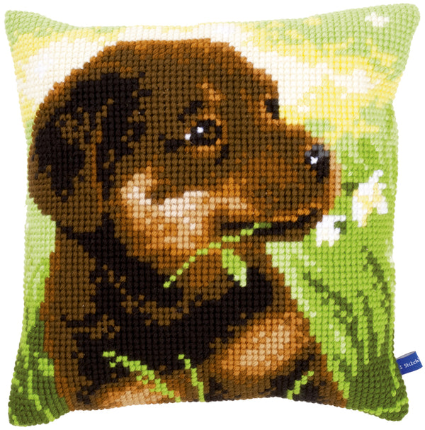 DIY Cross stitch cushion kit Rottweiler puppy