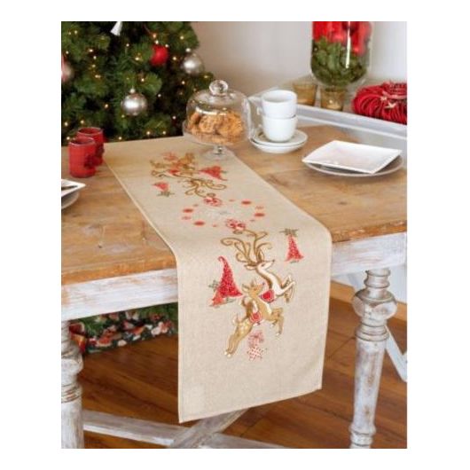 DIY Table Runner kit "Table runner kit Jumping reindeers"