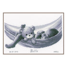 DIY Counted cross stitch kit Baby in hammock 27 x 19 cm / 10.8