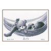 DIY Counted cross stitch kit Baby in hammock 27 x 19 cm / 10.8" x 7.6"