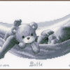 DIY Counted cross stitch kit Baby in hammock 27 x 19 cm / 10.8" x 7.6"