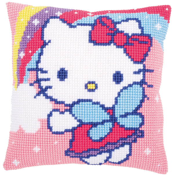 DIY Cross stitch cushion kit Hello Kitty and rainbow