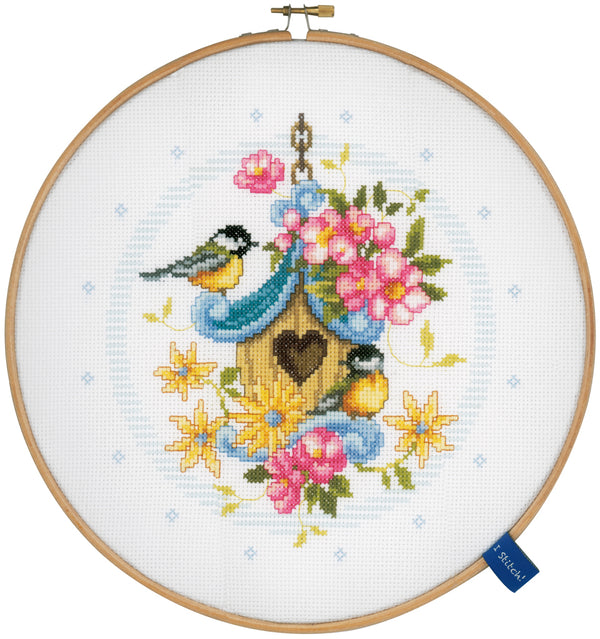 DIY Counted cross stitch kit Our bird house 24 x 24 cm / 9.6