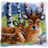 DIY Latch Hook Cushion Kit "Deer in the snow"