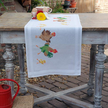 DIY Table Runner kit "Table runner kit Chicken family"
