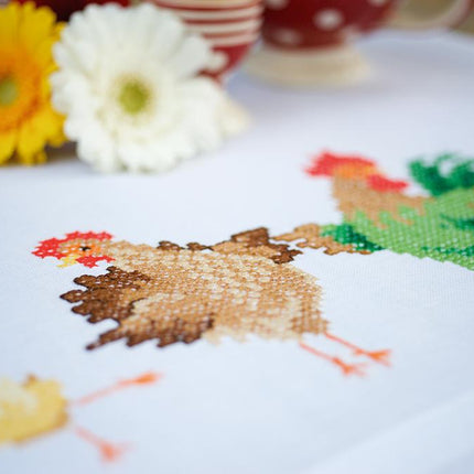 DIY Table Runner kit "Table runner kit Chicken family"