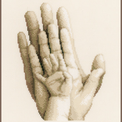 DIY Counted cross stitch kit Hands 20 x 25 cm / 8" x 10"