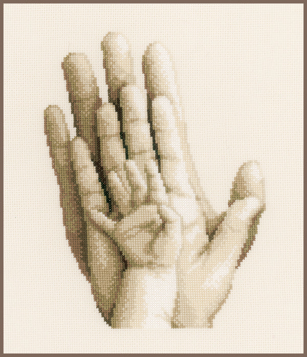 DIY Counted cross stitch kit Hands 20 x 25 cm / 8