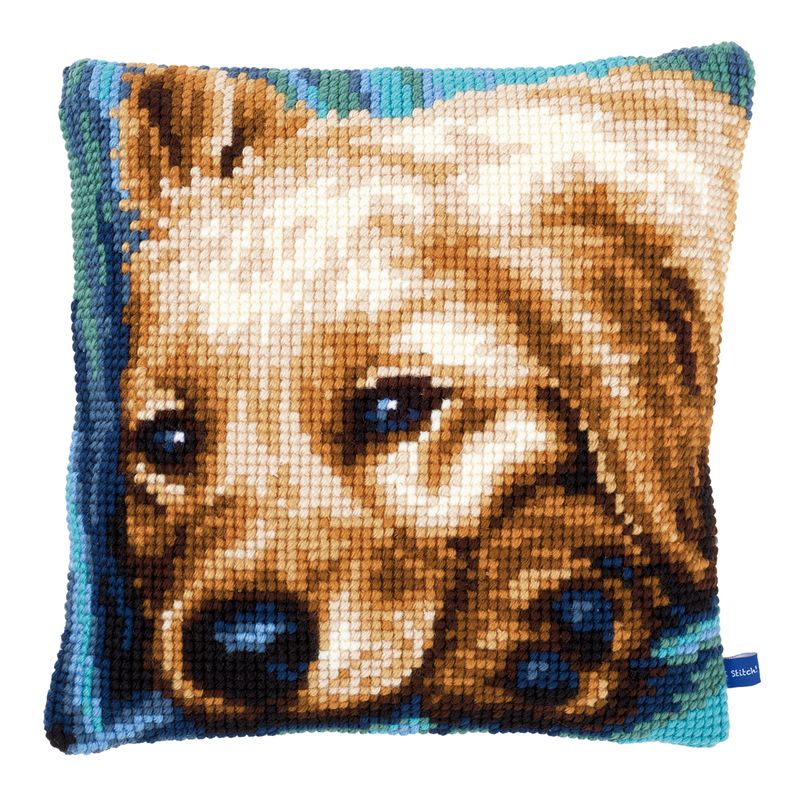 DIY Cross stitch cushion kit Dog