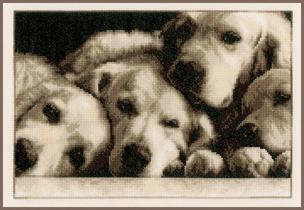 DIY Counted cross stitch kit Labradors 33 x 23 cm / 13.2