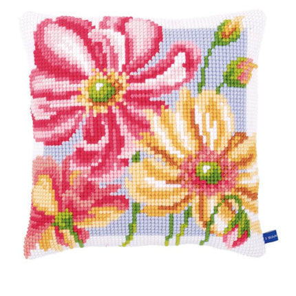 DIY PN-0154564 Vervaco Cross Stitch Cushion "Colourful flowers"