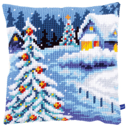 DIY Cross stitch cushion kit Winter scenery