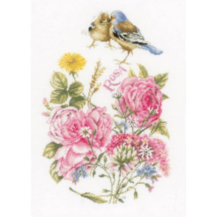 DIY PN-0154655 Counted cross stitch kit LanArte "Rose with birds"  /
