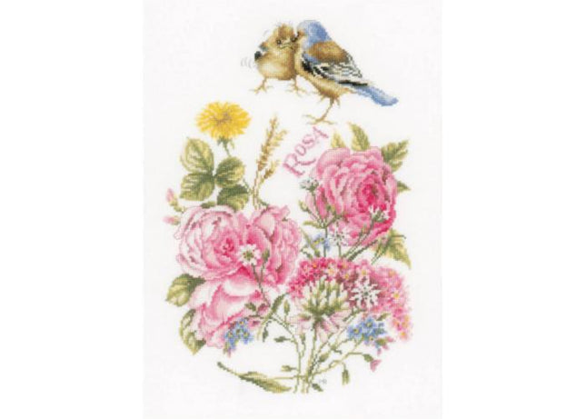 DIY PN-0154655 Counted cross stitch kit LanArte "Rose with birds"  /