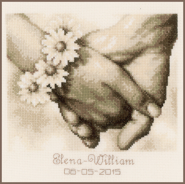 DIY Counted cross stitch kit Just married 21 x 21 cm / 8.4