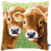 DIY Cross stitch cushion kit Two calves