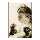 DIY Counted cross stitch kit Girls & kittens 17 x 27 cm / 6.8