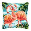 DIY Cross stitch cushion kit Flamingos