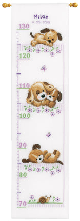 DIY Counted cross stitch kit Playing dogs 18 x 70 cm / 7.2" x 28"