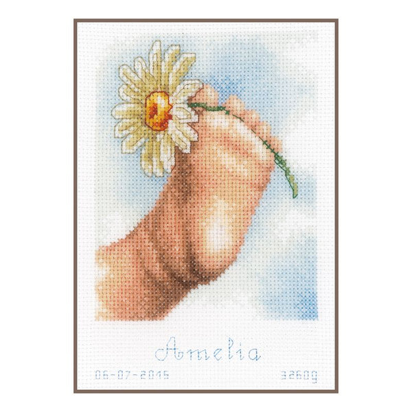 DIY Counted cross stitch kit Baby foot 13 x 19 cm / 5.2" x 7.6"