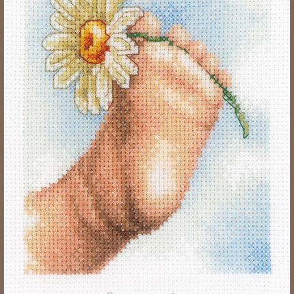 DIY Counted cross stitch kit Baby foot 13 x 19 cm / 5.2" x 7.6"