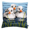 DIY Cross stitch cushion kit Ducklings in the water