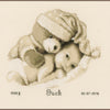 DIY Counted cross stitch kit Baby & teddy 22 x 20 cm / 8.8" x 8"