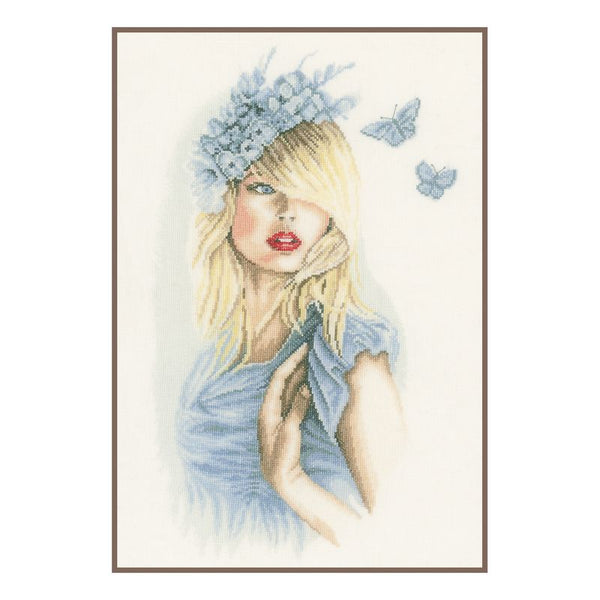 DIY Counted cross stitch kit Blue butterflies