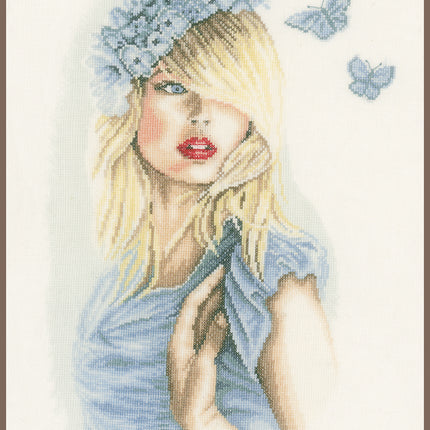 DIY Counted cross stitch kit Blue butterflies