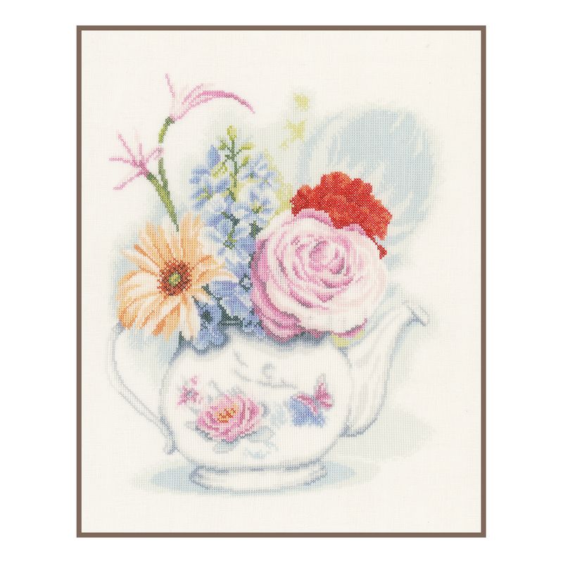 DIY Counted cross stitch kit Flowers in teapot