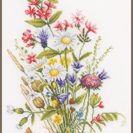 DIY Counted cross stitch kit Field flowers