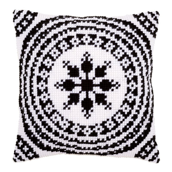 DIY Cross stitch cushion kit Black and white