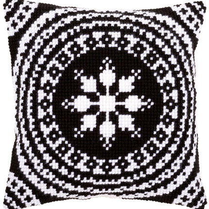 DIY Cross stitch cushion kit Black and white