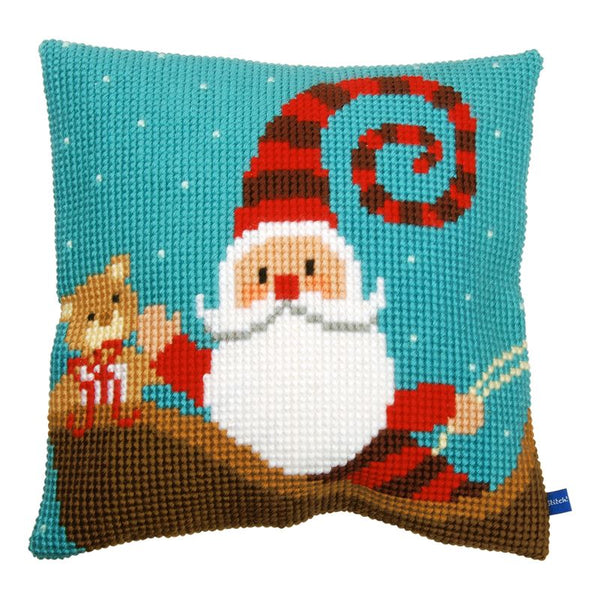 DIY Cross stitch cushion kit Happy santa