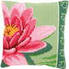 DIY Cross stitch cushion kit Pink lotus flower