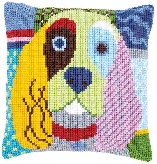 DIY Cross stitch cushion kit Modern dog