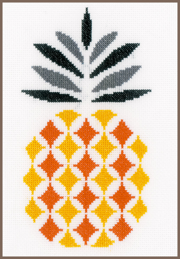 DIY Counted cross stitch kit Pineapple 16 x 26 cm / 6.4