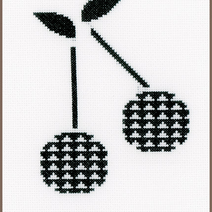 DIY Counted cross stitch kit Cherry 17 x 20 cm / 6.8" x 8"