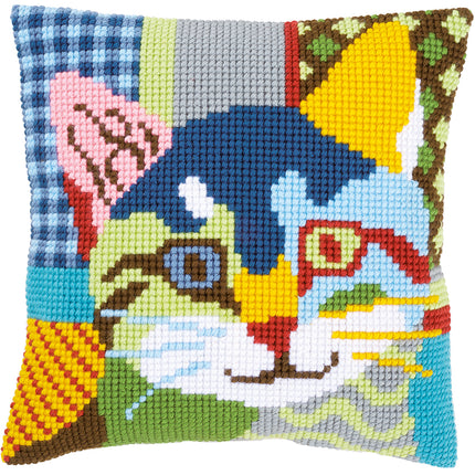 DIY Cross stitch cushion kit Modern cat