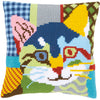 DIY Cross stitch cushion kit Modern cat