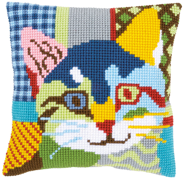 DIY Cross stitch cushion kit Modern cat