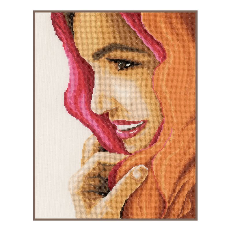 DIY Counted cross stitch kit Woman with scarf