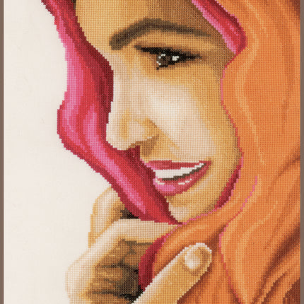 DIY Counted cross stitch kit Woman with scarf