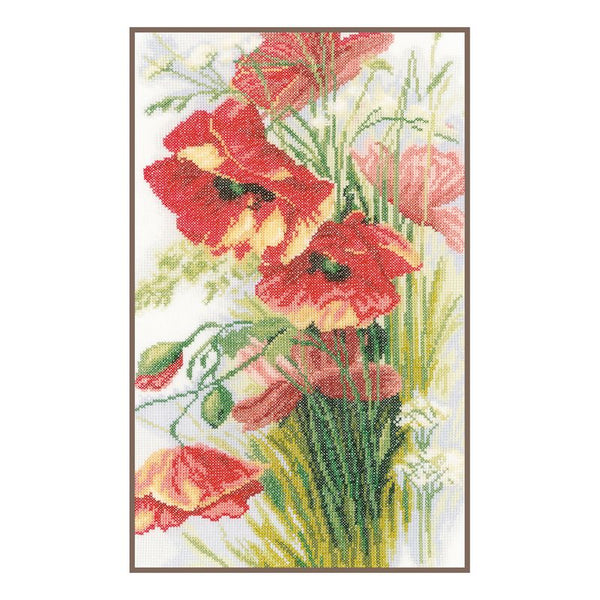 DIY Counted cross stitch kit Poppies