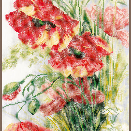 DIY Counted cross stitch kit Poppies