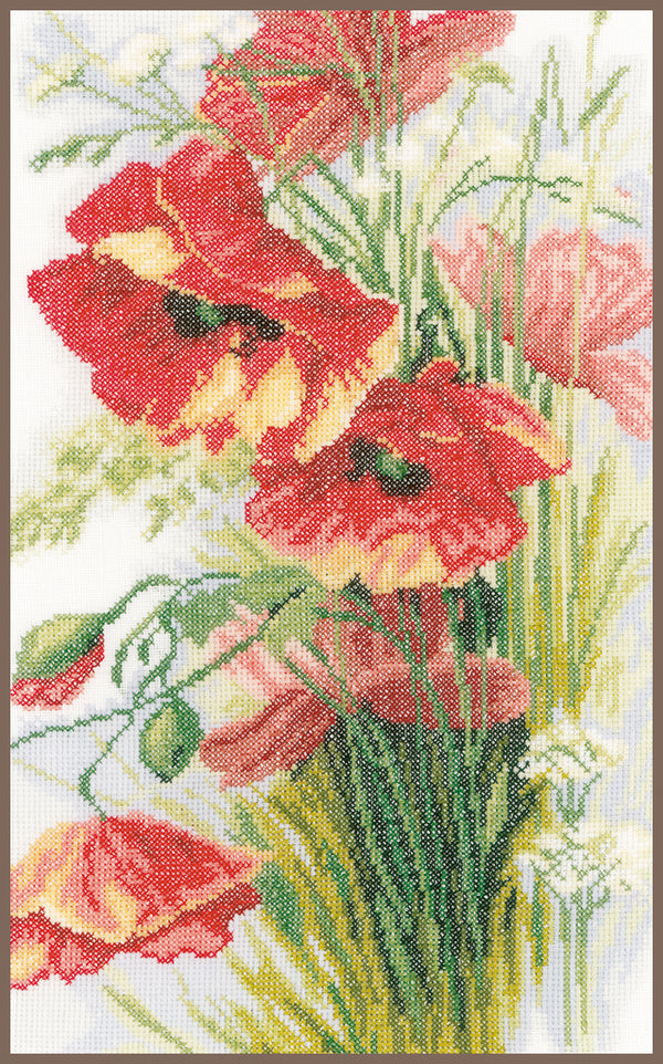 DIY Counted cross stitch kit Poppies