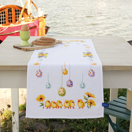 DIY Table Runner kit "Aida table runner kit Chicks and eggs"